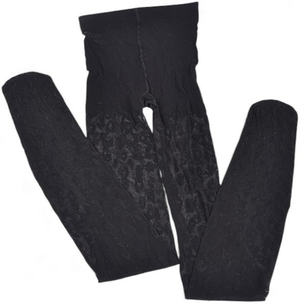 Leopard Pattern Black Tight Stocking NWT - image 5